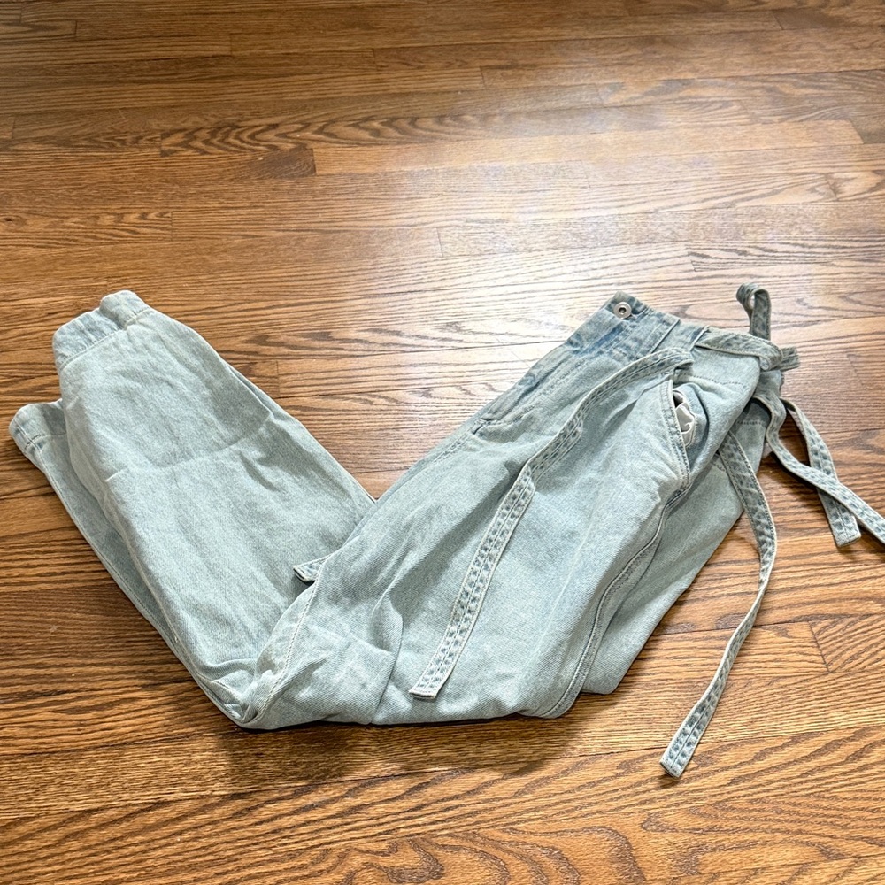 Something Navy Light Gray Denim Pants Size 6